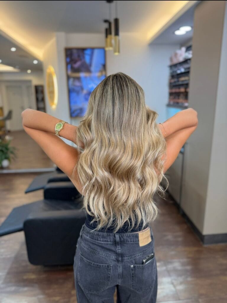 Feine Strähnen und Glossing für natürlichen Blond-Look